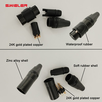 Connecteur de microphone XLR 3 pôles, contact en cuivre plaqué or, étanche, prise jack XLR DMX compatible avec Neutrik Nc3mxx