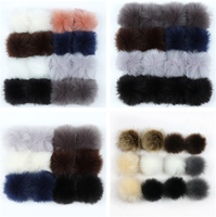 Porte-clés pompon avec fausse fourrure de renard, pompon en peluche, boule pelucheux, porte-clés
