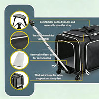 Sac de transport pour animaux de compagnie approuvé par les compagnies aériennes avec chariot amovible, design extensible en maille, pour chat et chien, idéal pour les voyages en plein air