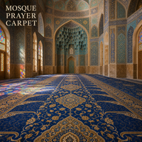 Tapis de prière persan Boteh Paisley pour mosquée, conception CAD personnalisée, laine de 6 mm à 15 mm pour projet de Masjid