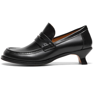 <span class=keywords><strong>Mocassin</strong></span> élégant pour femmes <span class=keywords><strong>Style</strong></span> <span class=keywords><strong>mocassin</strong></span> pompe de bureau sans lacet talons chaton anti-dérapant haute en cuir brossé hauteur augmentant l'été - Product Image 4