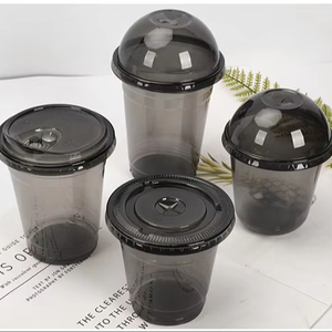 Gobelet à emporter en plastique PET simple paroi, givré transparent, diamètre 90 mm, avec logo personnalisé pour mariage, pour boissons froides, café, jus de citron - Product Image 1