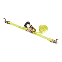 Sangle d'arrimage à cliquet en polyester de 1-1/16''/27 mm avec crochets double-J, longueur de 15 pieds, résistance à la rupture de 1500 KN pour l'arrimage de marchandises