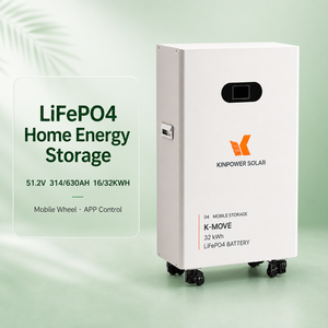 Système de stockage d'énergie domestique 51.2V 314/630AH 16/32KWH sur roues mobiles avec contrôle par application - Product Image 6