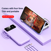 Banque d'alimentation portable avec 4 câbles intégrés, 10000mAh, 22.5W, double USB, charge rapide, pour iPhone 15
