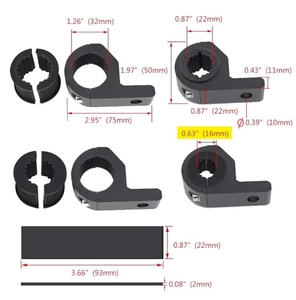 Support de montage pour moto, 4 pièces, 0.75, 1, 1.25 pouces, pour barre horizontale, feux de conduite et feux auxiliaires, pour miroirs de moto - Product Image 2
