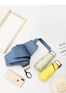 <span class=keywords><strong>Mini</strong></span> Compact 5 Fold Manual <span class=keywords><strong>Umbrella</strong></span> com Logotipo Personalizado Proteção UV EVA Case Travel Portable - Product Image 2