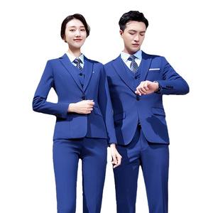 4S <span class=keywords><strong>negozio</strong></span> di vendita professionale maglia nera tuta per gli uomini donne stesso stile abiti da lavoro formale due pezzi Set con chiusura a bottone - Product Image 6