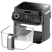 Four à Friture Électrique 2-en-1 1500W, 12 Préréglages, Design Carré, Panier Antiadhésif 8QT, Contrôle Numérique, Classe A