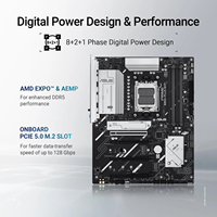 Carte mère Prime B850-PLUS WiFi AMD AM5 AMD B850 ATX DDR5 PCIe 128 Go pour jeux sur ordinateur