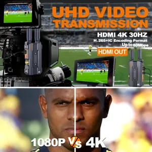 SDI & HDMI video nirkabel, sistem transmisi video nirkabel 656FT/200M jangkauan HDMI 4k live streaming nirkabel mendukung video audio