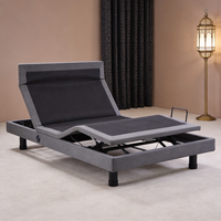 Cadre de lit électrique réglable Queen Size, base de lit intelligente, massage zéro gravité, ports USB Type-C, sans fil, pliable, pour salon