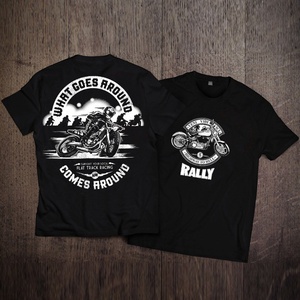<span class=keywords><strong>T</strong></span>-<span class=keywords><strong>shirt</strong></span> a maniche corte da ciclismo da uomo, abbigliamento da lavoro per motociclisti, stampa serigrafica, motivo teschi in cotone puro nero per strada - Product Image 1
