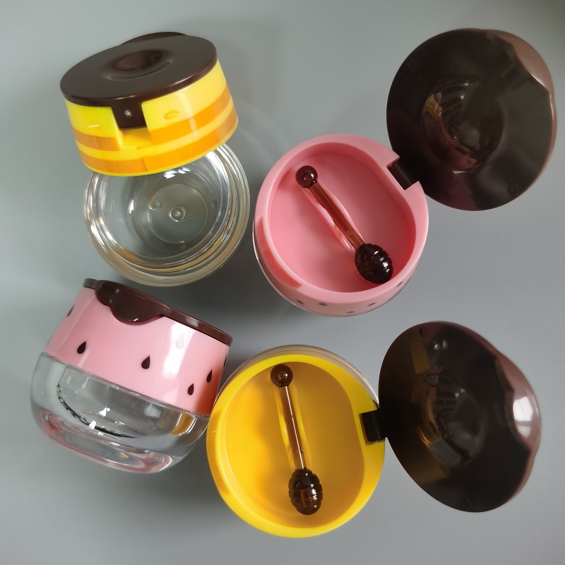 Diamond Shape Honey Jar With Dipper Lid - Maidao Glass - View #10