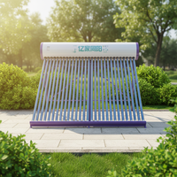 Calentador de Agua Solar de Tubos de Vacío de Venta Caliente, Sistema de Calentamiento Solar de Acero Inoxidable, Adecuado para Hoteles y Uso en Exteriores
