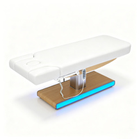 Table de massage électrique portable et réglable à 4 moteurs, double colonne dorée en acier inoxydable, pour salon de beauté et spa des cils, luxe moderne