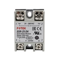 Relais statique monophasé FOTEK SSR-25DA 25A à détection de traversée de zéro, montable sur châssis, pour le contrôle des lampes chauffantes et des électrovannes