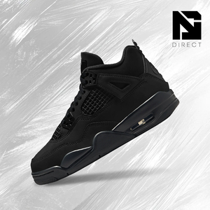 Air Jordan Jordan 4 Retro GS 'Black Cat' 2025 Chaussures de basket en mesh pour garçons, style décontracté, à lacets, respirantes, chaussures pour enfants - Product Image 1