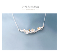 Collier pendentif fleur en argent 925 pour femme, bijoux coréens tendance 2021