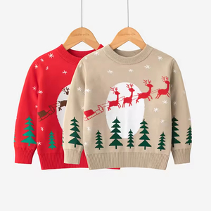 Suéter Infantil de Manga Larga con Estampado de Dinosaurios Navideños, Ropa de Invierno de Algodón para Bebés y Niños Pequeños - Product Image 2