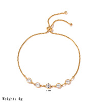Bracelet ajustable YF8293 Ins Wind Light Luxury Niche Personality Zircon plaqué or 18 carats en acier inoxydable étanche