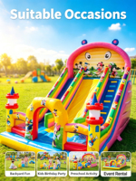 Castillo Inflable Comercial con Tobogán Temático de Mickey, Castillo Hinchable para Niños, Casa de Brinco de PVC de 0.55mm para Alquiler en Eventos y Fiestas