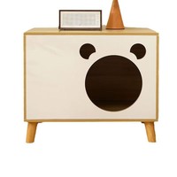 Multifunktionaler Universeller Holz-Nachttisch mit Integriertem Katzenbett Modernes Design für Ganzjährige Nutzung