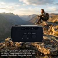 Radio de Emergencia para Camping, 5000mAh, Solar, Manivela, con Linterna LED, para Supervivencia al Aire Libre, Radio de Seguridad