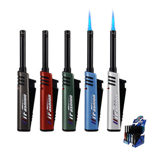 Luxury Refillable Fireplace <b>Gas</b> <b>Lighter</b> Blue Jet Flame Kitchen BBQ <b>Lighters</b> Refillable Powerful CIgar <b>Lighters</b> - Product Image 4