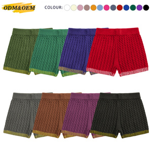 JMSWEATER - Shorts Casuales de Punto Elásticos para Mujer, Diseño de Punto Trenzado, Shorts de Yoga para Mujer - Product Image 4