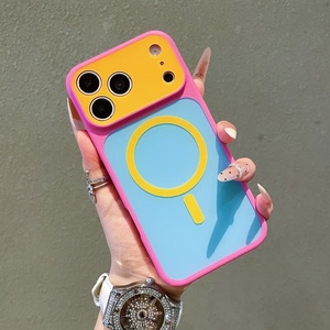 Coque de téléphone magnétique Color Block avec grande fenêtre pour iPhone 17 Pro Max 16, antichoc, protection intégrale, vente en gros, haute qualité, directement de l'usine - Product Image 3