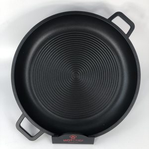 <strong>36</strong> cm Round Grill Plate Stove Griddle with Glass Lid Nonstick Seafood <strong>Paella</strong> <strong>Pan</strong> with Grips for Steak BBQ - Product Image 2