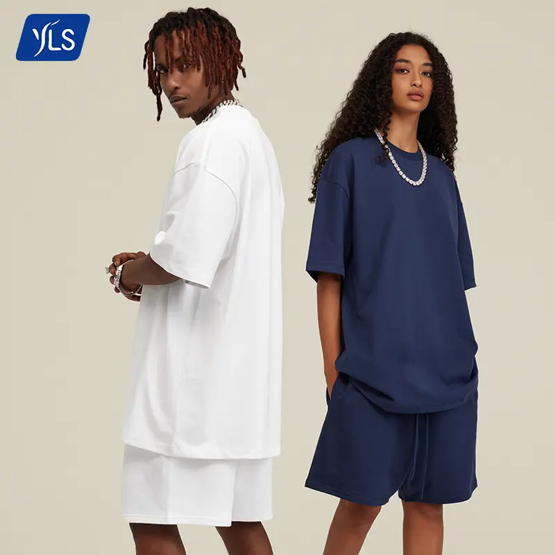 YLS Sommer Solid T-Shirt und Shorts Set Männer Street Fashion Casual Loose Cotton Short Matching Set Designer Kleidung