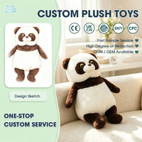 Boneka Panda Duduk, Mainan Panda Besar untuk Dekorasi Kamar Bayi, Boneka Plushie yang Dapat Dipeluk untuk Hadiah Anak, Desain Khusus
