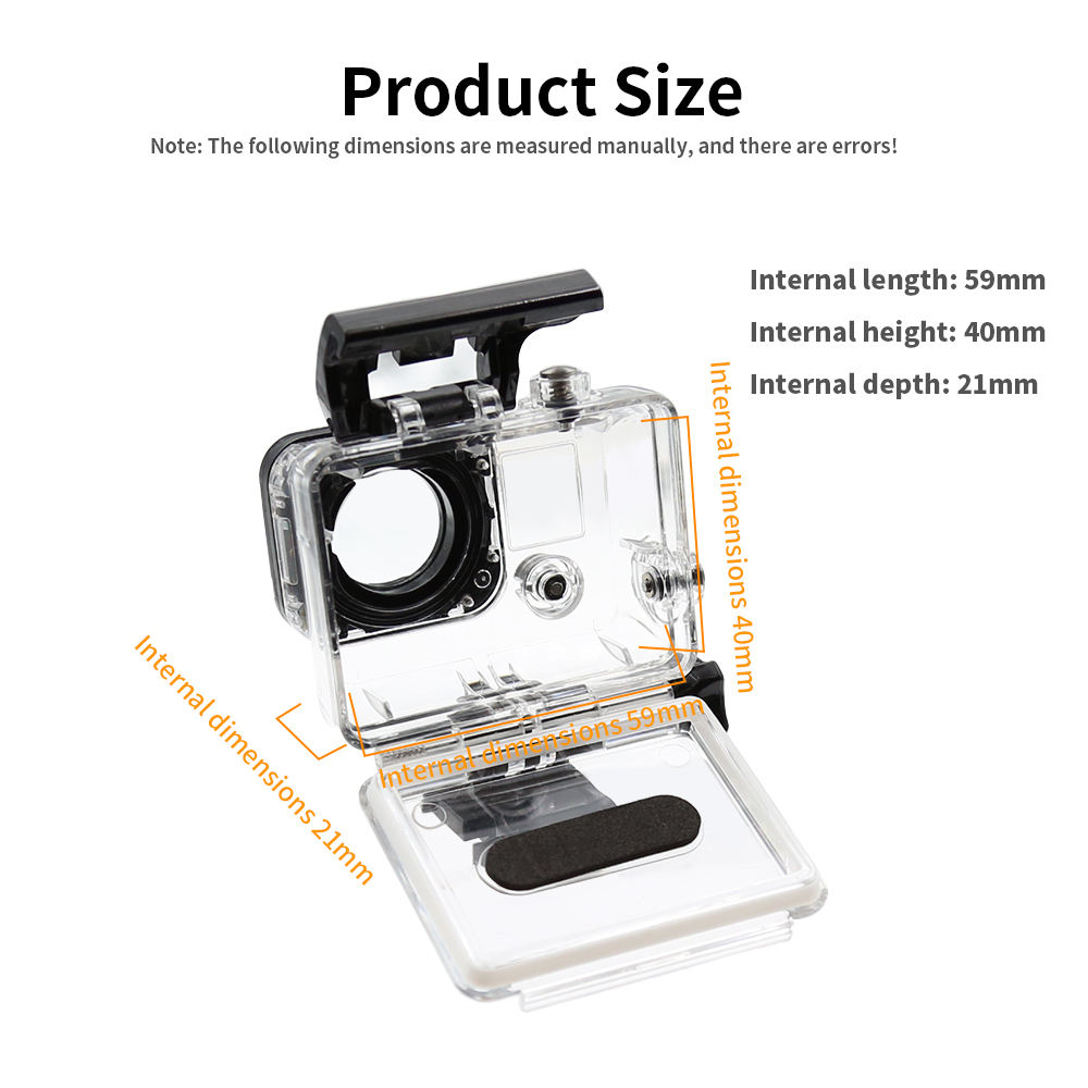 HONGDAK Custom Waterproof case Go Pro Accessories Underwater 45 Meters Standard Waterproof Housing case for Go Pro Hero3