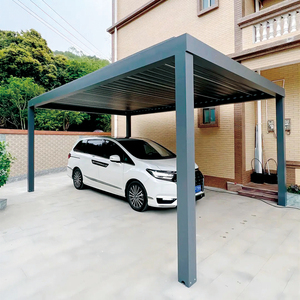 Abri <span class=keywords><strong>de</strong></span> voiture en aluminium, pergola à toit à lames, imperméable, pare-soleil, gazebo extérieur, abri pour véhicule <span class=keywords><strong>de</strong></span> jardin - Product Image 4