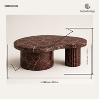 Table basse en pierre naturelle sur mesure avec tambours décalés pour projets hôteliers et villas