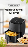 Friteuse à air multifonctionnelle numérique domestique 5,2 L avec écran tactile, faible teneur en gras, protection contre la surchauffe et contrôle numérique