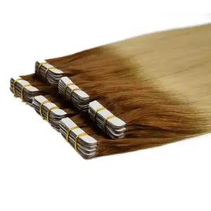 금발 색 유럽 머리 #60 테이프 머리 확장 100 인모