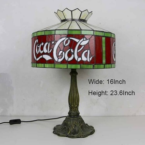 Lámpara de Mesa LED Tiffany de Vitral con Diseño Europeo LongHuiJing de 16 Pulgadas con Base de Metal de Loto - Product Image 4