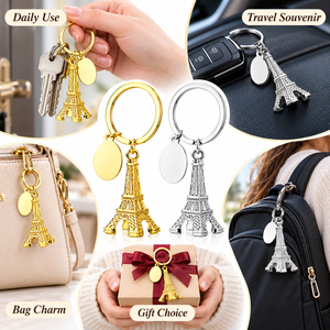 Porte-clés en métal personnalisé Tour Eiffel <span class=keywords><strong>Paris</strong></span>, porte-clés souvenir en alliage de zinc, logo personnalisé, breloque de sac, faible MOQ, vente en gros - Product Image 3