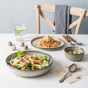 Assiettes Modernes en Céramique | Ensemble de <span class=keywords><strong>Vaisselle</strong></span> de Maison | Service de Table Créatif en Porcelaine Minimaliste Émaillée - Product Image 3