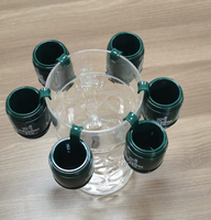 Vente en gros de verres à shot irlandais en plastique de 25 ml et 50 ml, mugs à bière et steins en forme de baril, accessoires de bar et de restauration