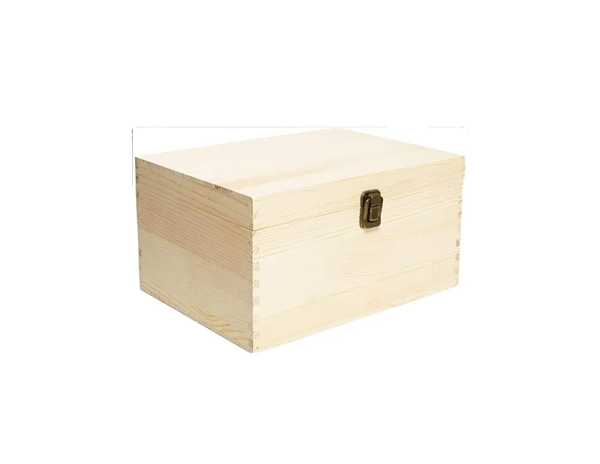 JUNJI未完成の木箱に絵を描くことができます収納アイテムにはロックデザインがあり、ロゴをカスタマイズします木製収納