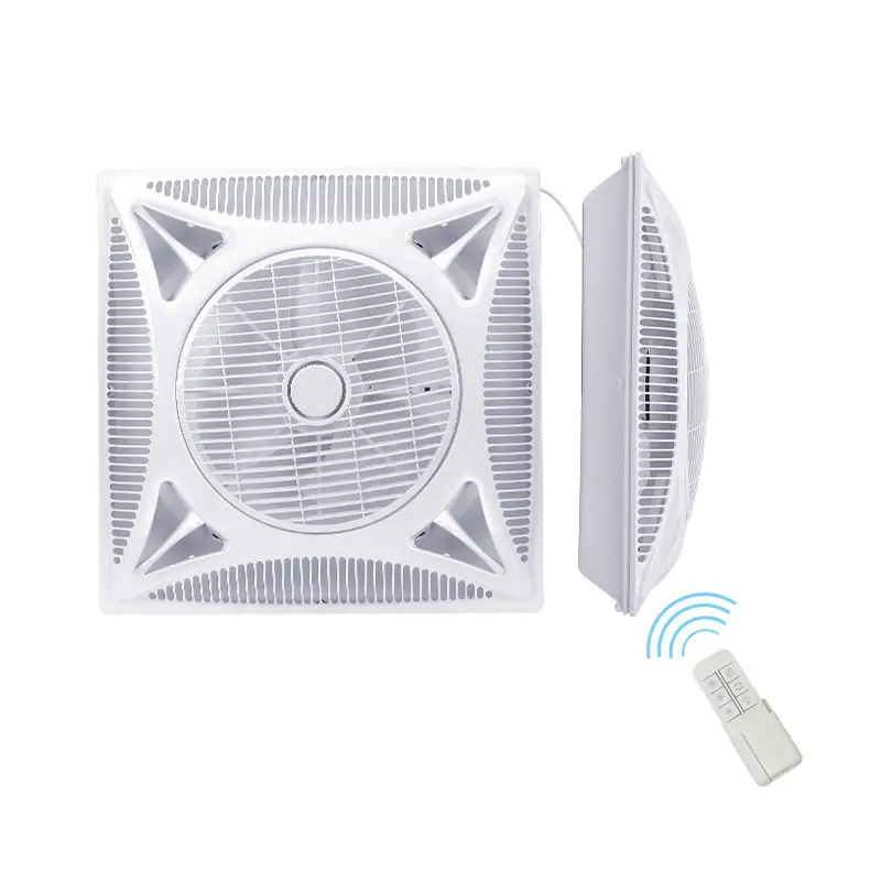 Tùy Chỉnh 20 Inch Hiện Đại Văn Phòng Lớn Phòng Ngủ Điện Hộp Fan Động Cơ Đồng Flush Núi Quạt Trần Vuông Với Ánh Sáng Và Từ Xa