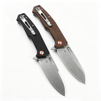 Couteau pliant à roulement à billes en acier D2, manche en G10 Linen Micarta, couteau utilitaire de survie EDC pour le camping en plein air
