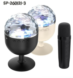 Lampe de projection d'ondes aquatiques RGB avec haut-parleur Bluetooth et microphone sans fil - Haut-parleur karaoké portable avec RGB pour les soirées à domicile - Product Image 1