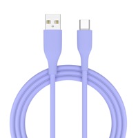 Câble USB-A vers Type-C SUN-RISE à tête unique, charge rapide 15W, gaine en silicone liquide véritable, longueur personnalisable pour téléphones mobiles