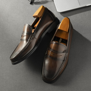 2026 New Daily Leather Shoes Elegant Gentleman Men's Shoes Handmade Minimalist <b>Top</b> Layer Cowhide Casual Dress Shoes - Product Image 3
