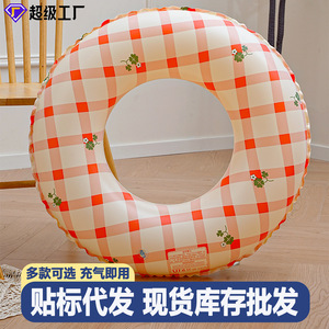 Tanyozhe Inflatable Swimming Ring Checkered Floral Design For Children And Adults Double Airbag Float Water Sport Equipment - Product Image 5